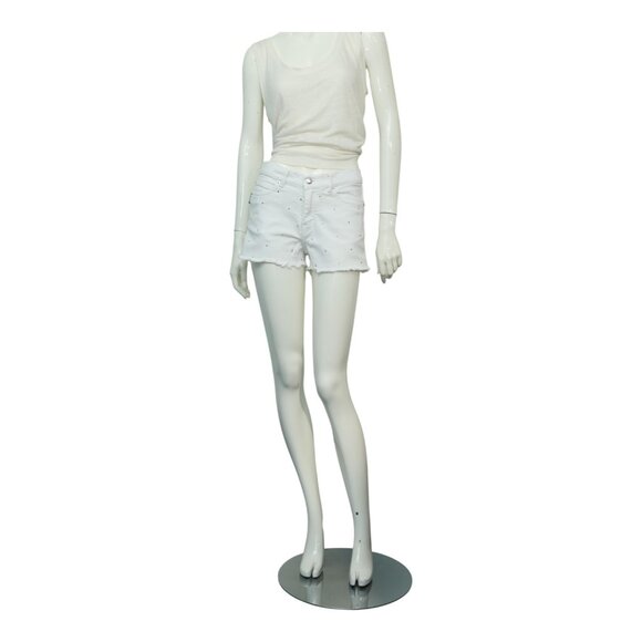 Zadig & Voltaire White Storm Denim Strass Summer Shorts Pants size 36 - Picture 1 of 8